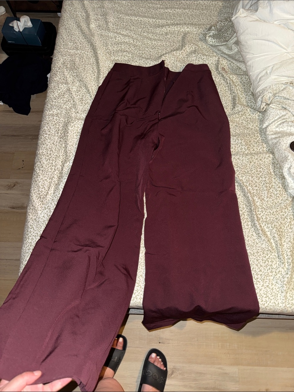 Worthington Wide-Leg Pants in Deep Burgundy
